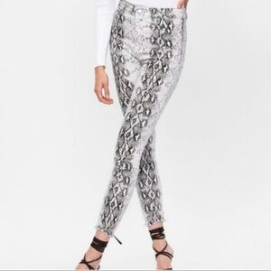 Zara Cropped Snake Print Jeans